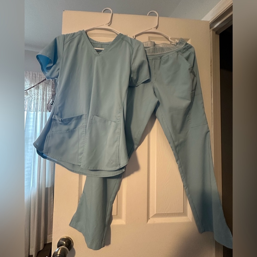 Med Couture Light Blue Scrub Set